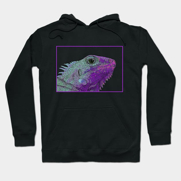 Purple Iguana Hoodie by Lara Plume